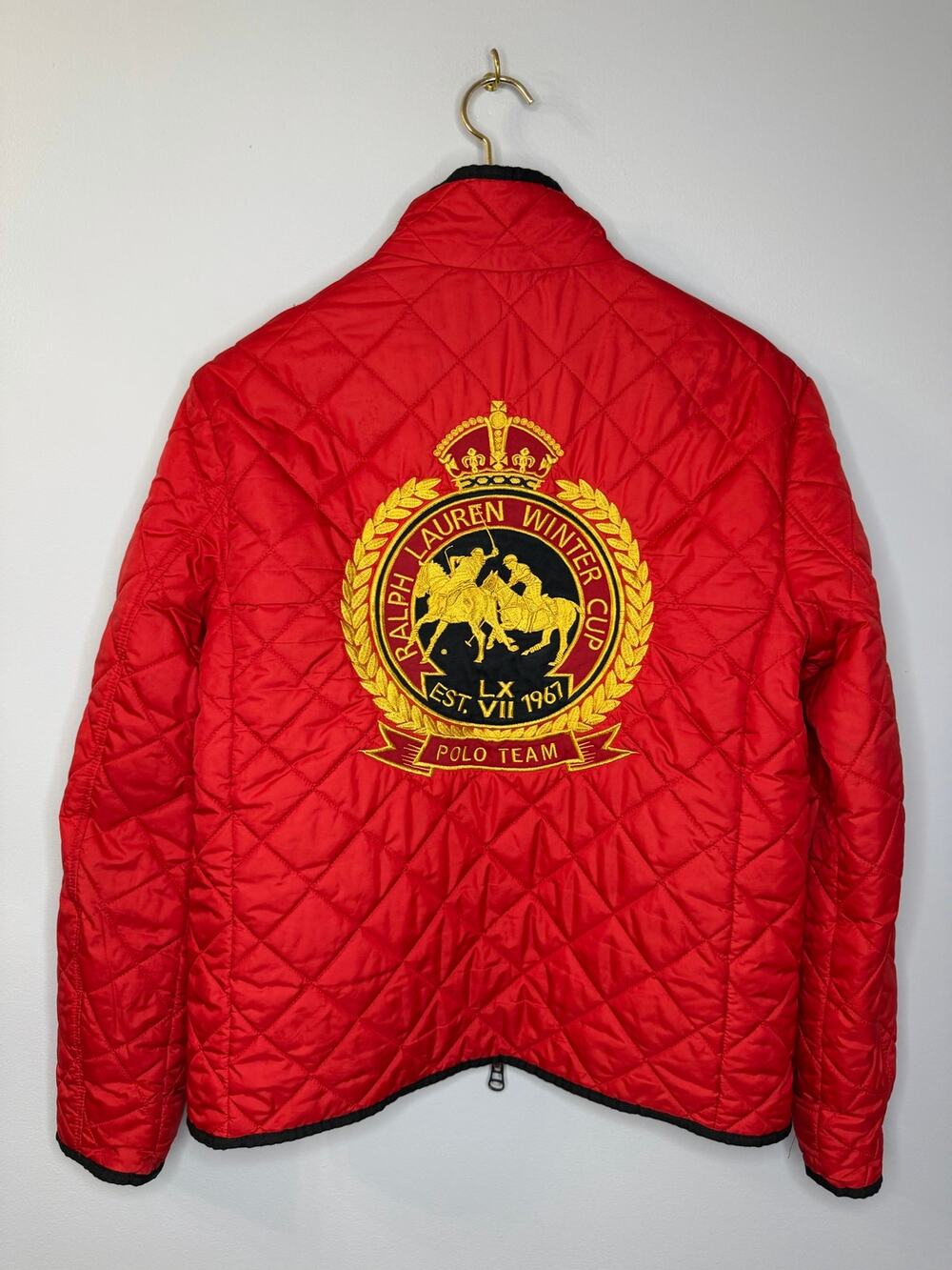 Polo Ralph Lauren Jacket Reversible Quilt 2008 Switzerland Mercer Cup Polo Team